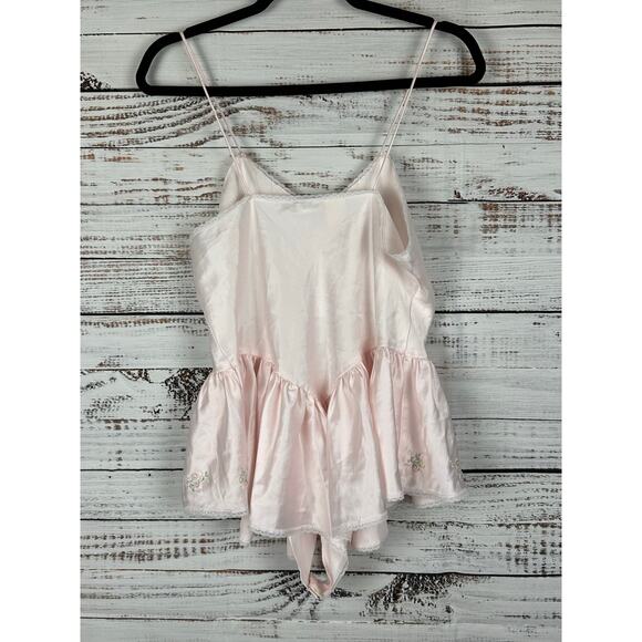 VTG Contemporary Collection Pink Satin Lace Dainty 1 Pc Lingerie Bodysuit - Med - Picture 6 of 6